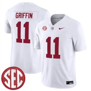 Xavier Griffin Alabama Crimson Tide Football White Limited Jersey w/ SEC Patch - All Stitched