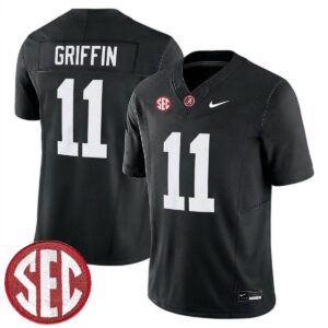 Xavier Griffin Alabama Crimson Tide Football Black Limited Jersey w/ SEC Patch - All Stitched