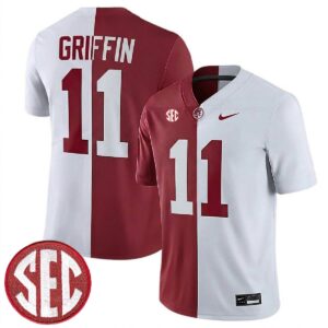 Xavier Griffin Alabama Crimson Tide Football Alternate Crimson White Split Limited Jersey w/ SEC Patch - All Stitched