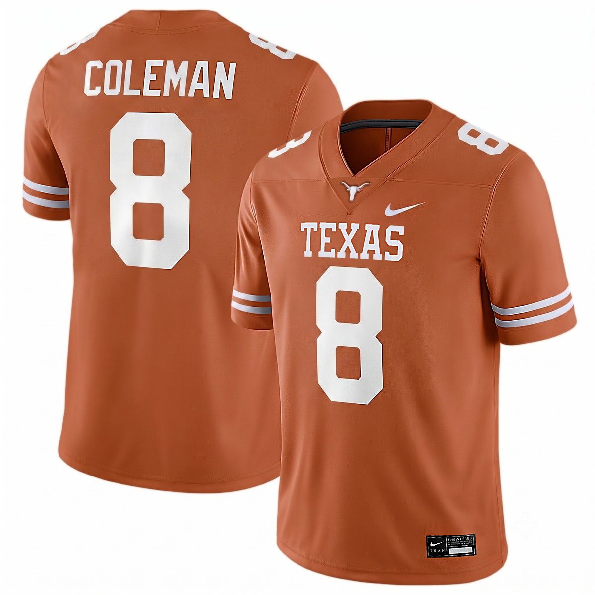 Cam Coleman Texas Longhorns Football Orange Game Jersey - All Stitched