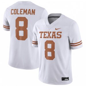 Cam Coleman Texas Longhorns Football White Game Jersey - All Stitched