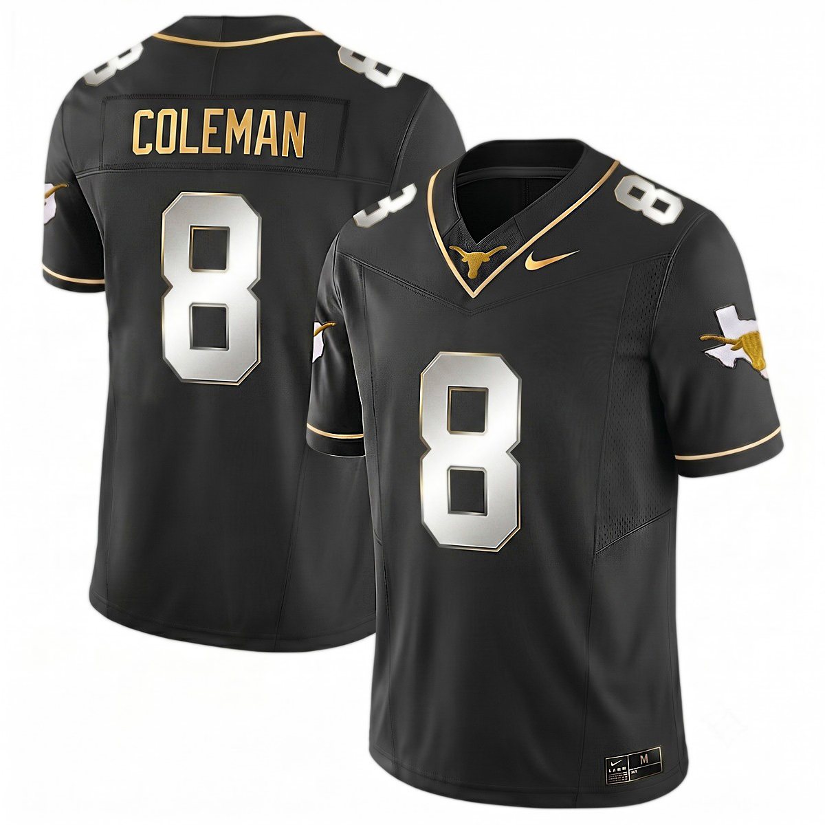 Cam Coleman Texas Longhorns Football Black Gold Limited Jersey - All Stitched