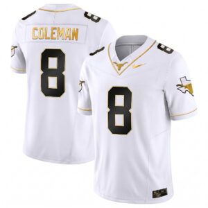 Cam Coleman Texas Longhorns Football White Gold Limited Jersey - All Stitched