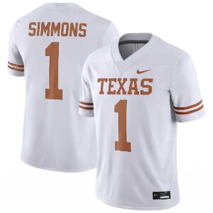 Colin Simmons Texas Longhorns Football White Game Jersey - All Stitched