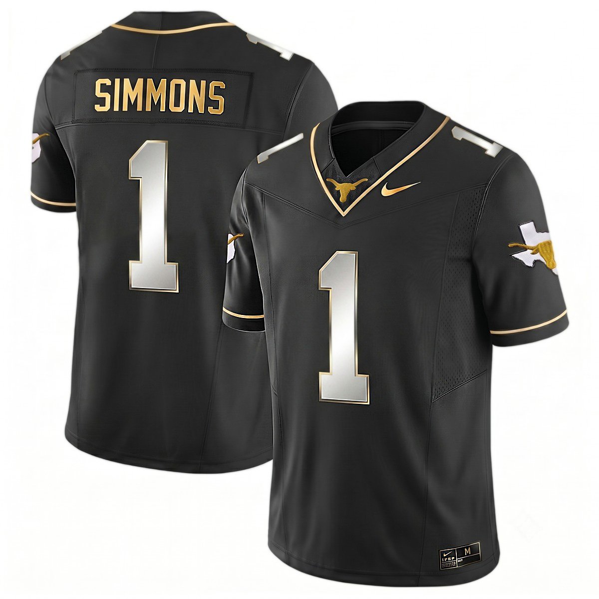 Colin Simmons Texas Longhorns Football Black Gold Limited Jersey - All Stitched