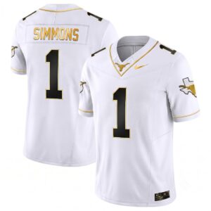 Colin Simmons Texas Longhorns Football White Gold Limited Jersey - All Stitched