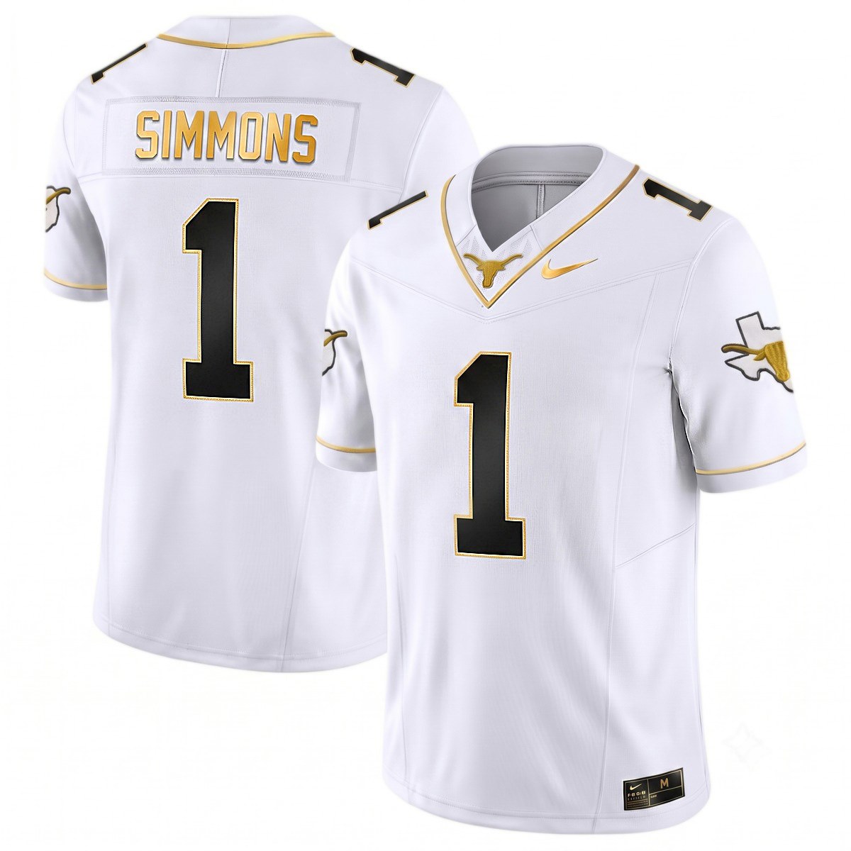 Colin Simmons Texas Longhorns Football White Gold Limited Jersey - All Stitched