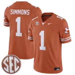 Colin Simmons Texas Longhorns Football Orange Limited Jersey w/ SEC Patch - All Stitched