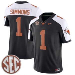 Colin Simmons Texas Longhorns Football Alternate Black Limited Jersey w/ SEC Patch - All Stitched