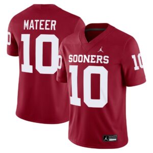John Mateer Oklahoma Sooners Football Crimson Game Jersey - All Stitched