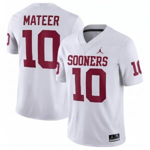 John Mateer Oklahoma Sooners Football White Game Jersey - All Stitched