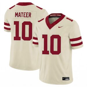 John Mateer Oklahoma Sooners Football Cream Alternate Game Jersey - All Stitched