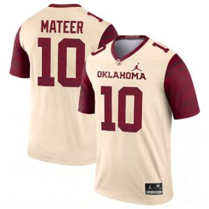 John Mateer Oklahoma Sooners Football Cream Legend Jersey - All Stitched