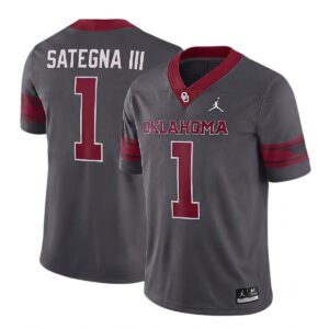 Isaiah Sategna III Oklahoma Sooners Football Anthracite Alternate Game Jersey - All Stitched