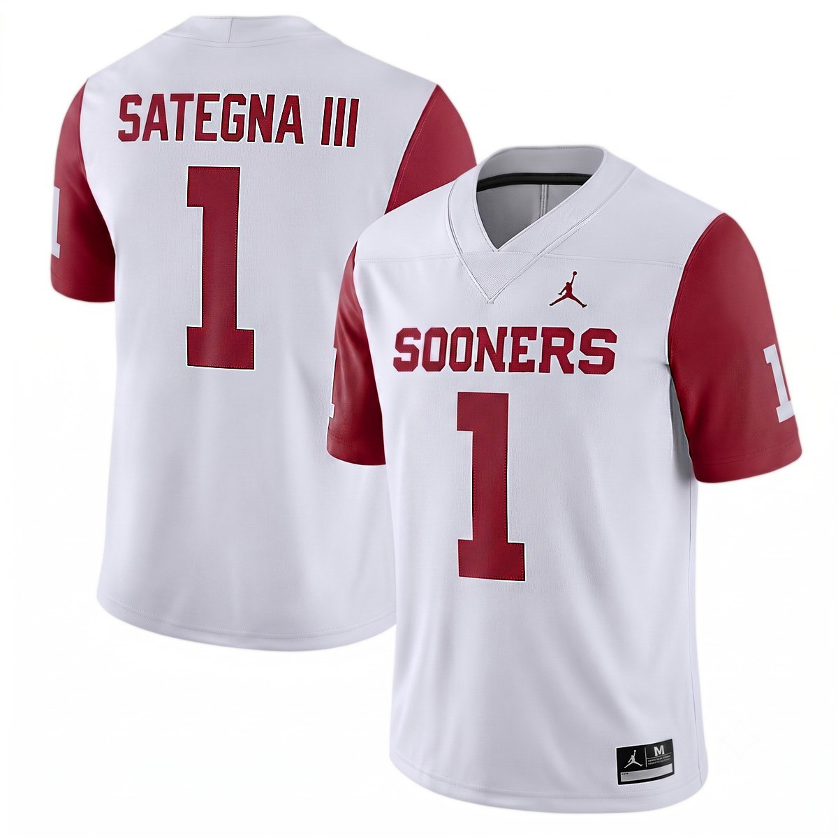 Isaiah Sategna III Oklahoma Sooners Football Crimson Sleeve Game Jersey - All Stitched