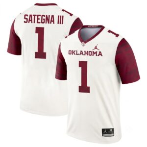 Isaiah Sategna III Oklahoma Sooners Football White Legend Jersey - All Stitched