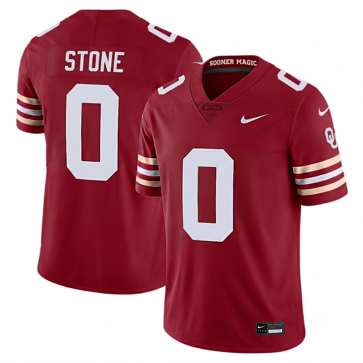 David Stone Oklahoma Sooners Football Crimson Alternate Game Jersey - All Stitched