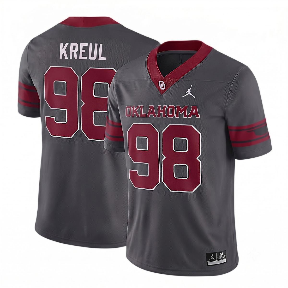 Jake Kreul Oklahoma Sooners Football Anthracite Alternate Game Jersey - All Stitched