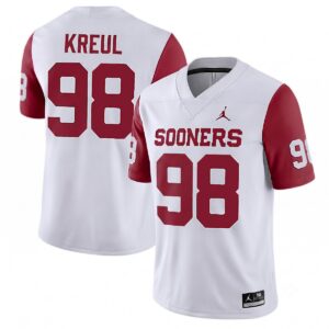 Jake Kreul Oklahoma Sooners Football Crimson Sleeve Game Jersey - All Stitched