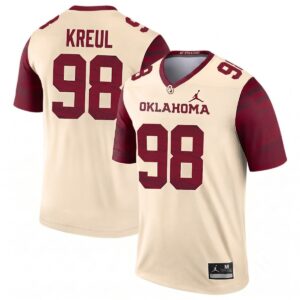 Jake Kreul Oklahoma Sooners Football Cream Legend Jersey - All Stitched