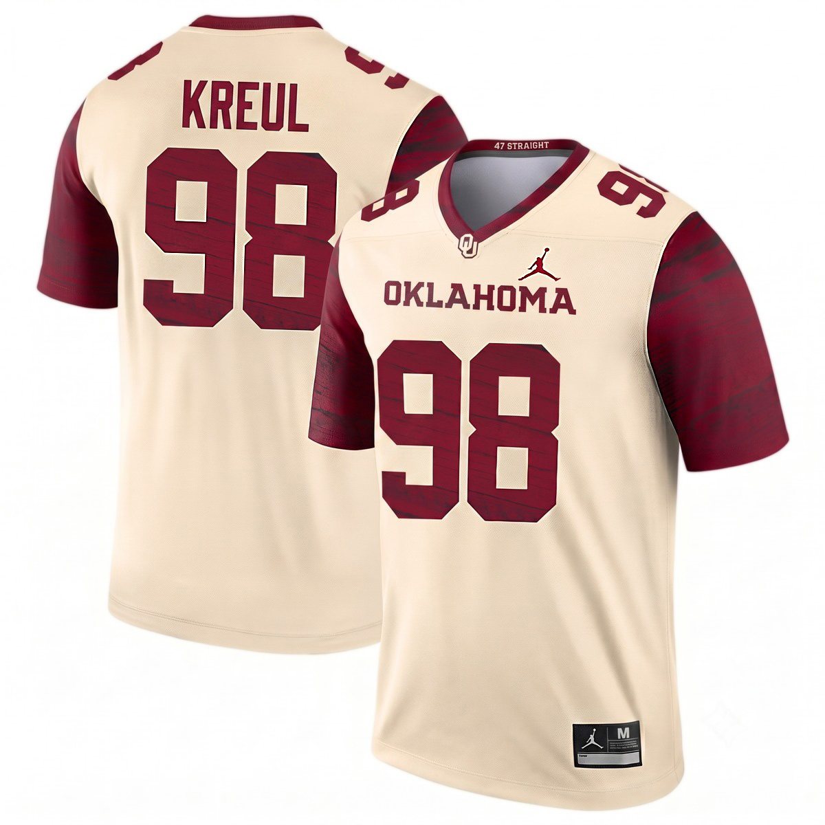 Jake Kreul Oklahoma Sooners Football Cream Legend Jersey - All Stitched