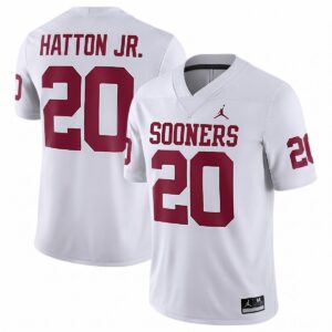 Jonathan Hatton Jr Oklahoma Sooners Football White Game Jersey - All Stitched