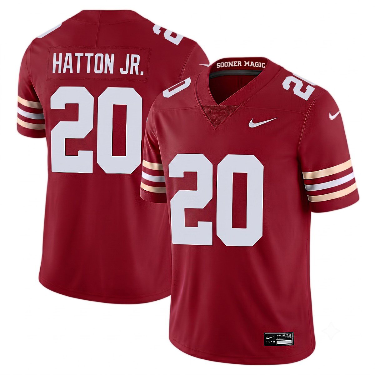 Jonathan Hatton Jr Oklahoma Sooners Football Crimson Alternate Game Jersey - All Stitched