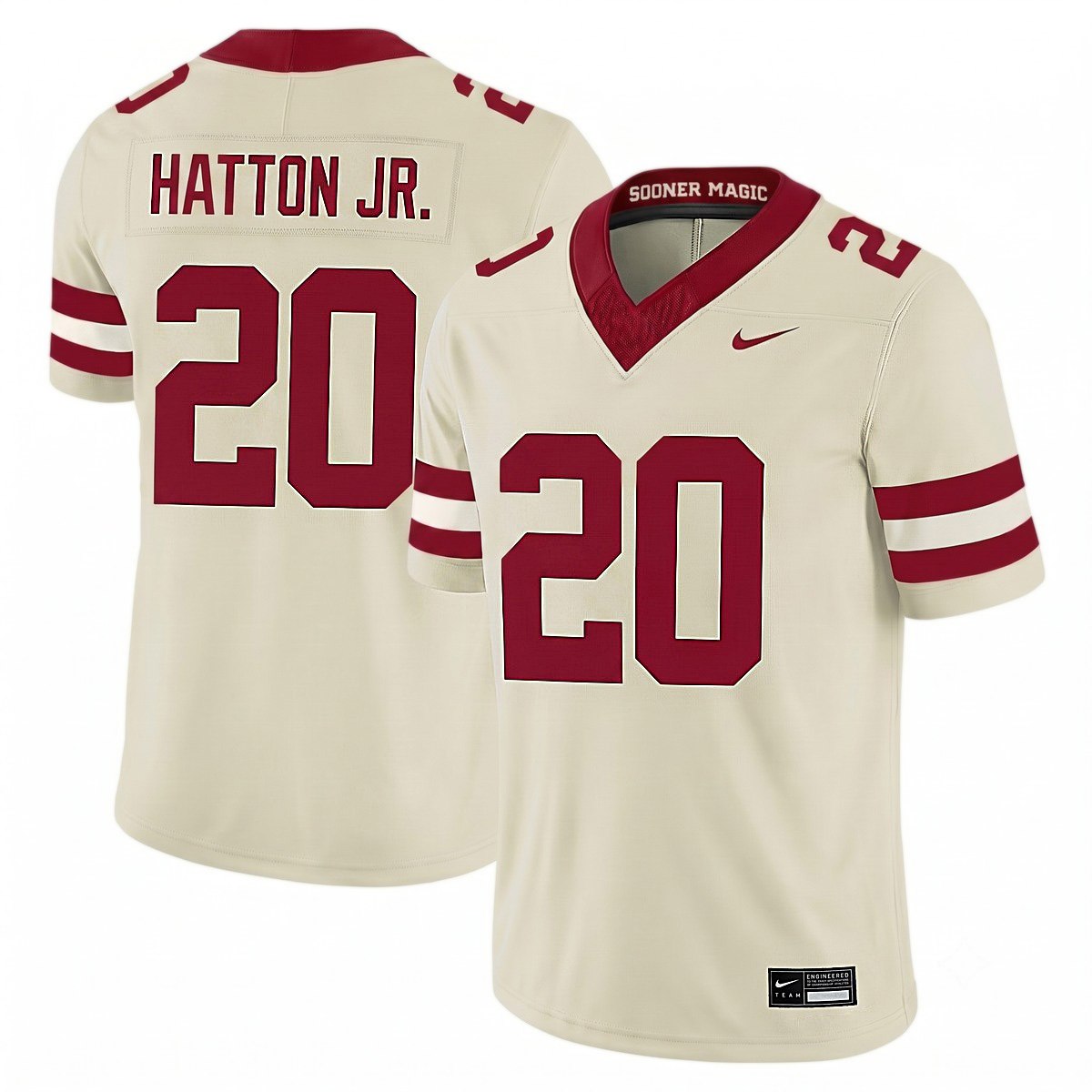 Jonathan Hatton Jr Oklahoma Sooners Football Cream Alternate Game Jersey - All Stitched