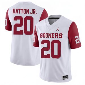 Jonathan Hatton Jr Oklahoma Sooners Football Crimson Sleeve Game Jersey - All Stitched