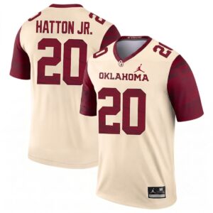 Jonathan Hatton Jr Oklahoma Sooners Football Cream Legend Jersey - All Stitched