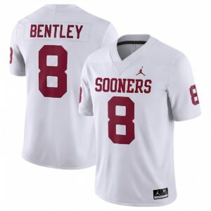 Bowe Bentley Oklahoma Sooners Football White Game Jersey - All Stitched