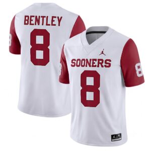Bowe Bentley Oklahoma Sooners Football Crimson Sleeve Game Jersey - All Stitched