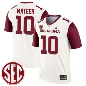 John Mateer Oklahoma Sooners Football White Legend Jersey w/ SEC Patch - All Stitched