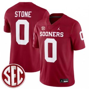 David Stone Oklahoma Sooners Football Crimson Game Jersey w/ SEC Patch - All Stitched