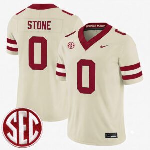 David Stone Oklahoma Sooners Football Cream Alternate Game Jersey w/ SEC Patch - All Stitched