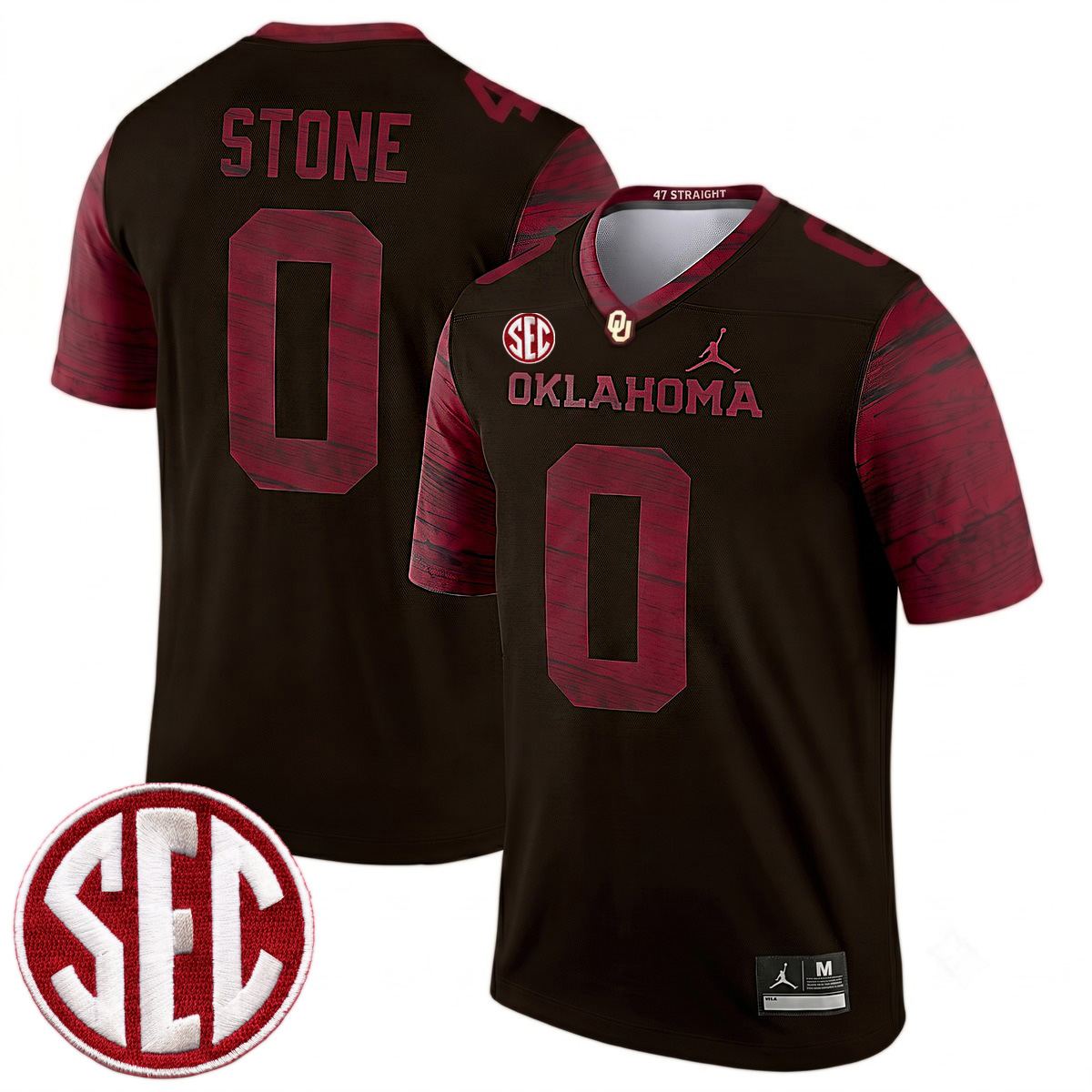 David Stone Oklahoma Sooners Football Black Legend Jersey w/ SEC Patch - All Stitched