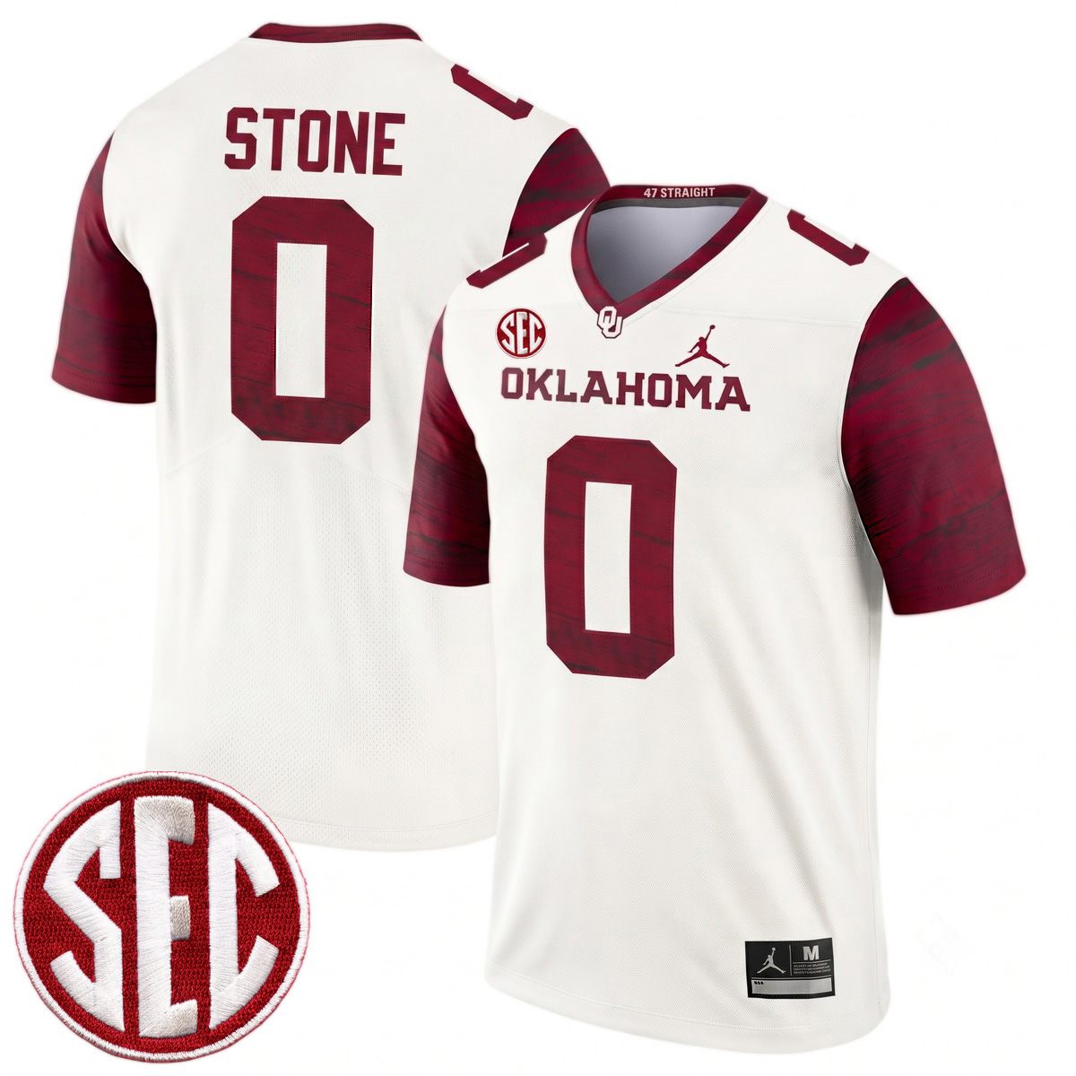 David Stone Oklahoma Sooners Football White Legend Jersey w/ SEC Patch - All Stitched