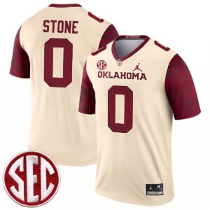 David Stone Oklahoma Sooners Football Cream Legend Jersey w/ SEC Patch - All Stitched