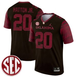 Jonathan Hatton Jr Oklahoma Sooners Football Black Legend Jersey w/ SEC Patch - All Stitched