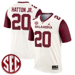 Jonathan Hatton Jr Oklahoma Sooners Football White Legend Jersey w/ SEC Patch - All Stitched