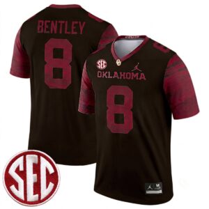 Bowe Bentley Oklahoma Sooners Football Black Legend Jersey w/ SEC Patch - All Stitched