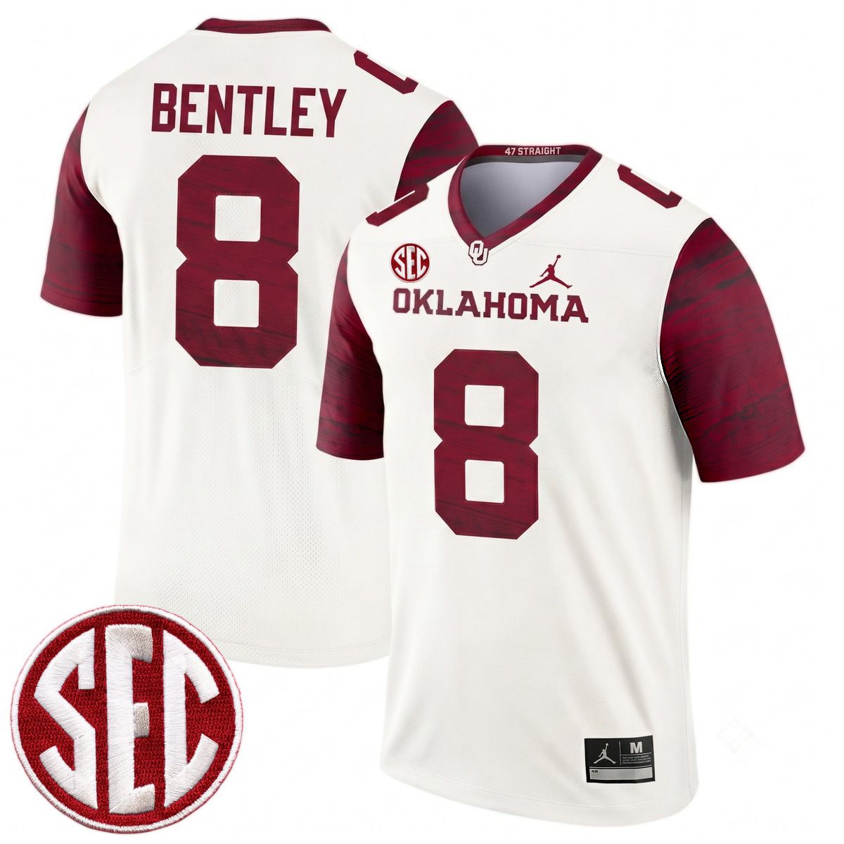 Bowe Bentley Oklahoma Sooners Football White Legend Jersey w/ SEC Patch - All Stitched