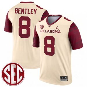 Bowe Bentley Oklahoma Sooners Football Cream Legend Jersey w/ SEC Patch - All Stitched