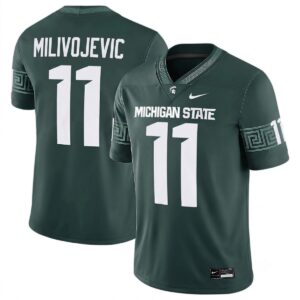 Alessio Milivojevic Michigan Spartans Football Green Game Jersey - All Stitched