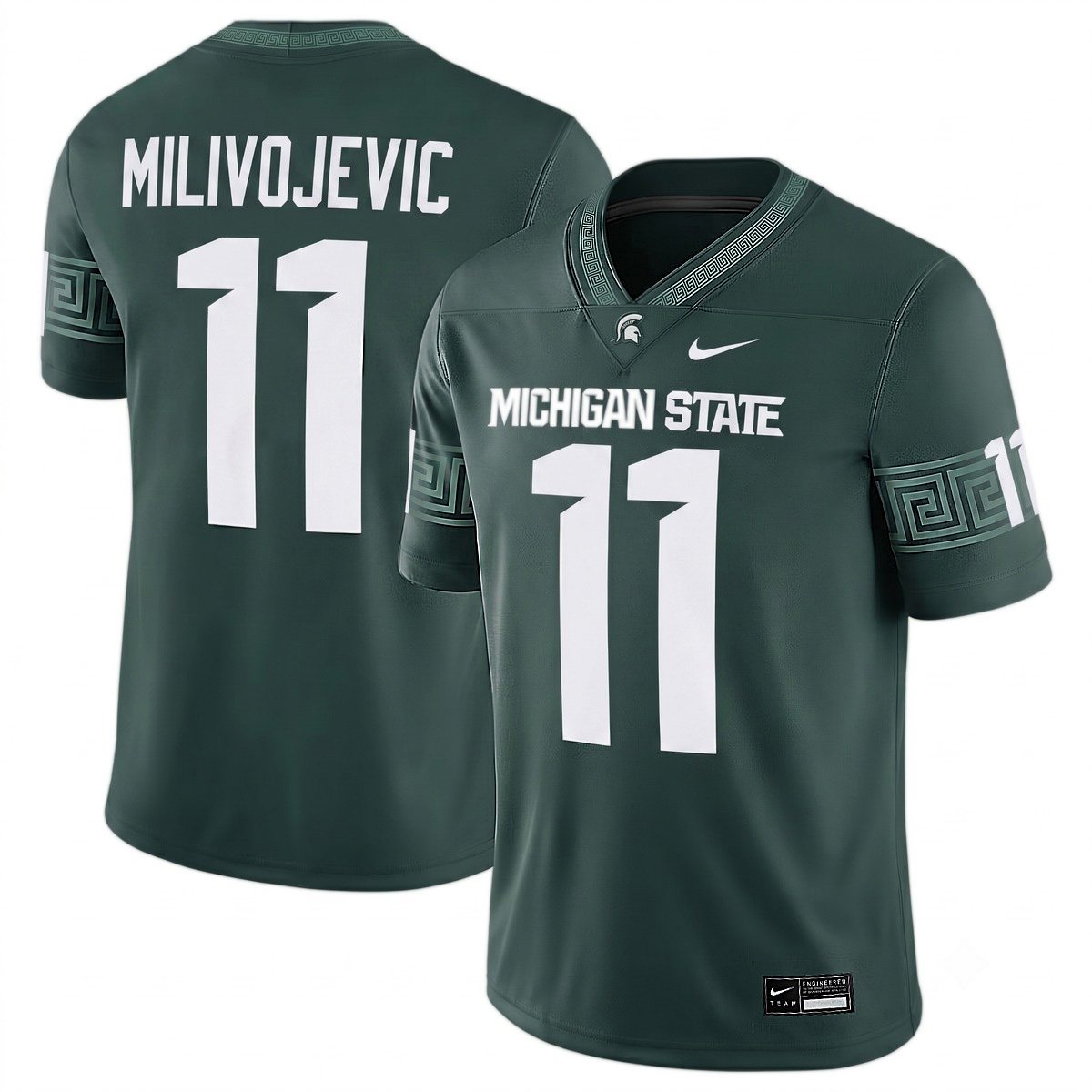 Alessio Milivojevic Michigan Spartans Football Green Game Jersey - All Stitched