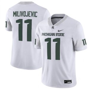 Alessio Milivojevic Michigan Spartans Football White Game Jersey - All Stitched