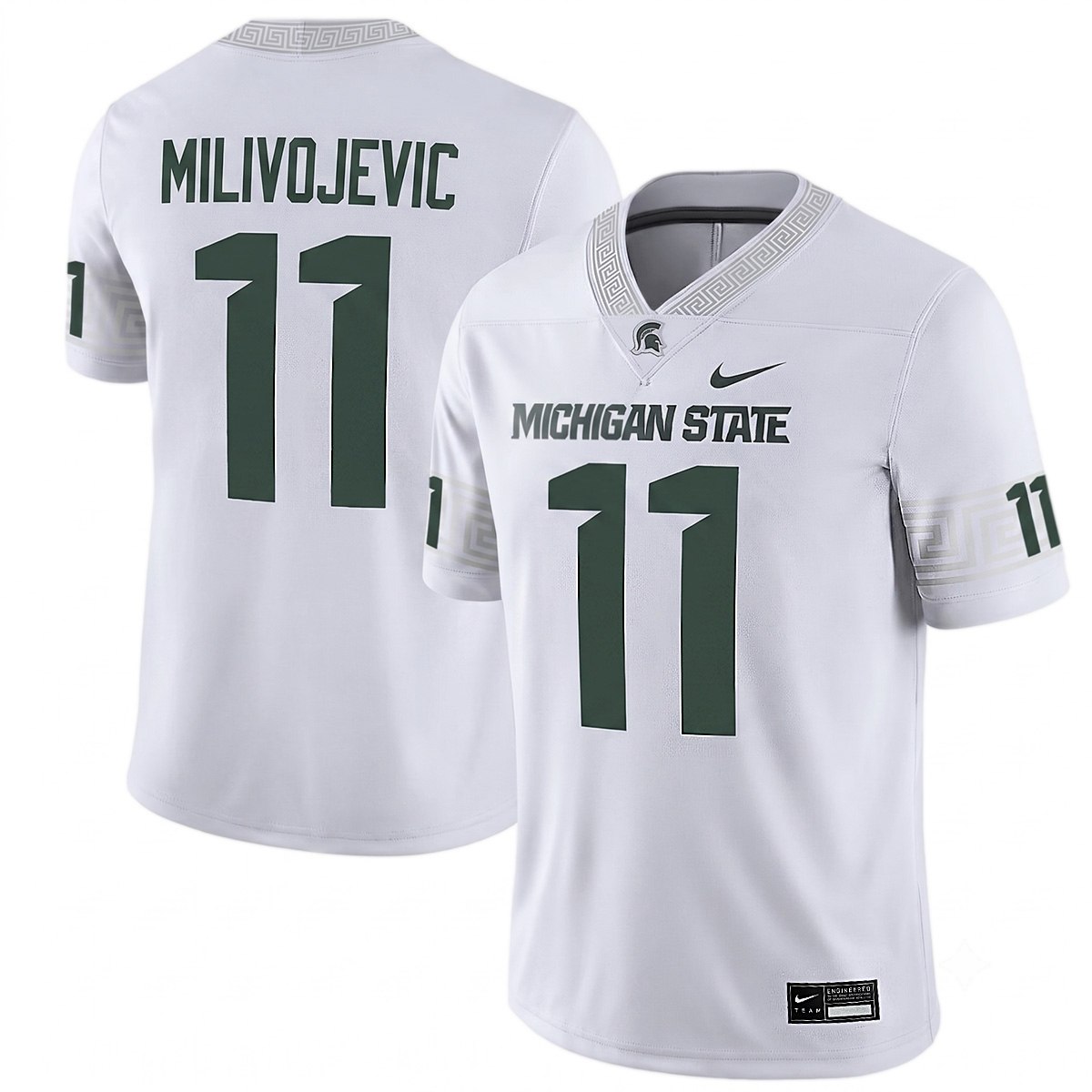 Alessio Milivojevic Michigan Spartans Football White Game Jersey - All Stitched