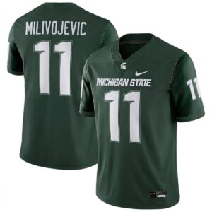 Alessio Milivojevic Michigan Spartans Football Green Alternate Game Jersey - All Stitched