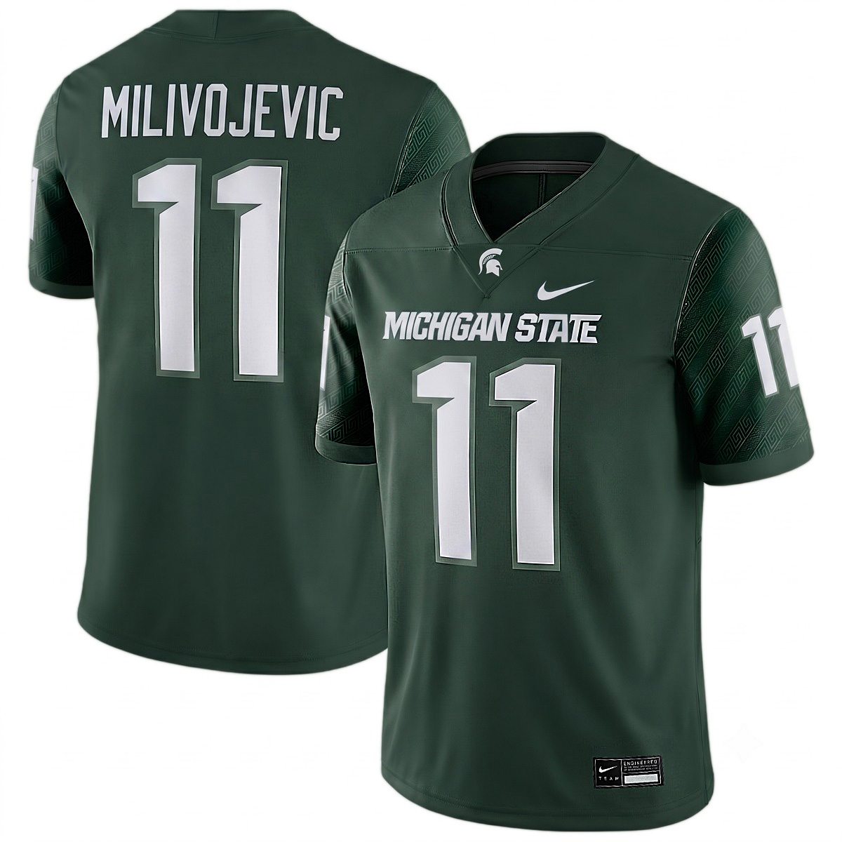 Alessio Milivojevic Michigan Spartans Football Green Alternate Game Jersey - All Stitched
