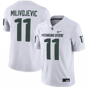 Alessio Milivojevic Michigan Spartans Football White Alternate Game Jersey - All Stitched
